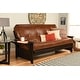 preview thumbnail 58 of 65, Copper Grove Dixie Espresso Full-size Futon Set with Bonded Leather Innerspring Mattress Saddle