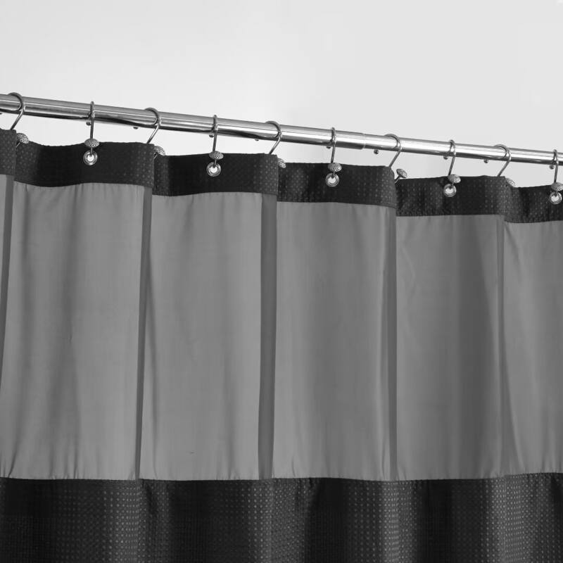 Waffle Weave Shower Curtain with Snap-in Liner 12 Hooks Included
