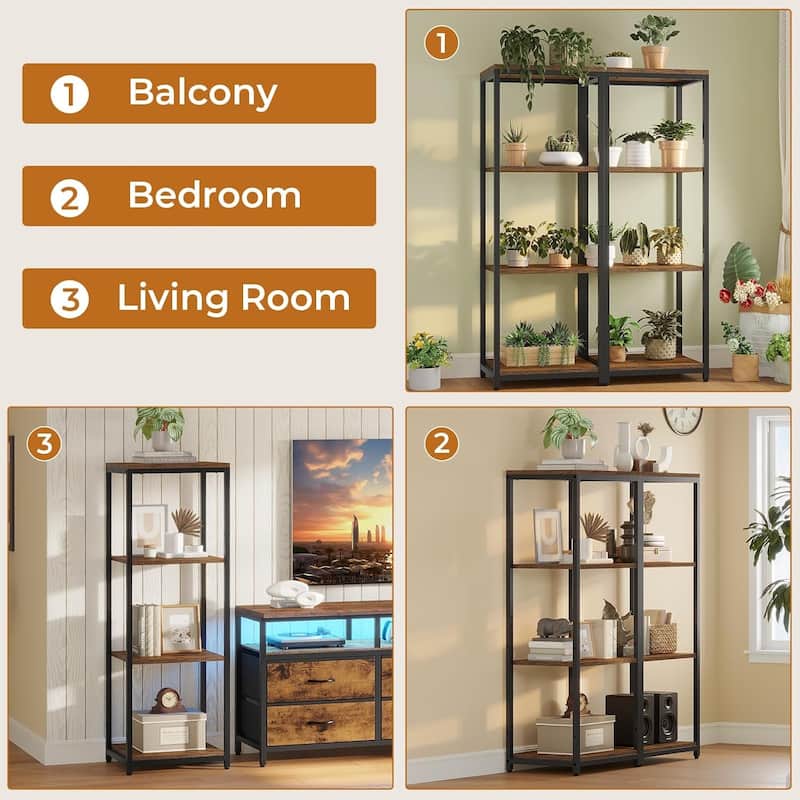 TV Stand Dresser with Bookcase TV Console Table Entertainment Center LED