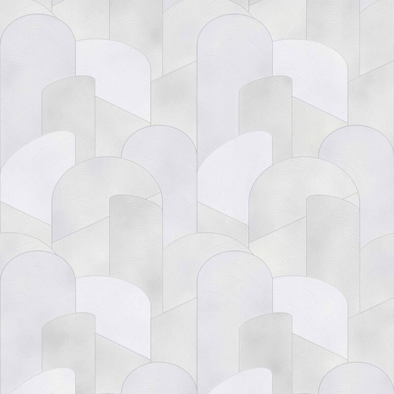 Galerie Wallcoverings Elle Decor 3D Embossed Graphic Design Non-Woven Glitter/Shimmer Wallpaper Roll - 33 feet x 21 inches - 33 feet x 21 inches - Silver