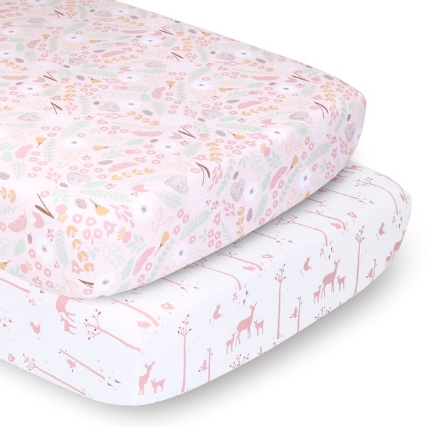slide 2 of 3, PSP 2pk Sheets Pink Whimsy/Pink Woodland