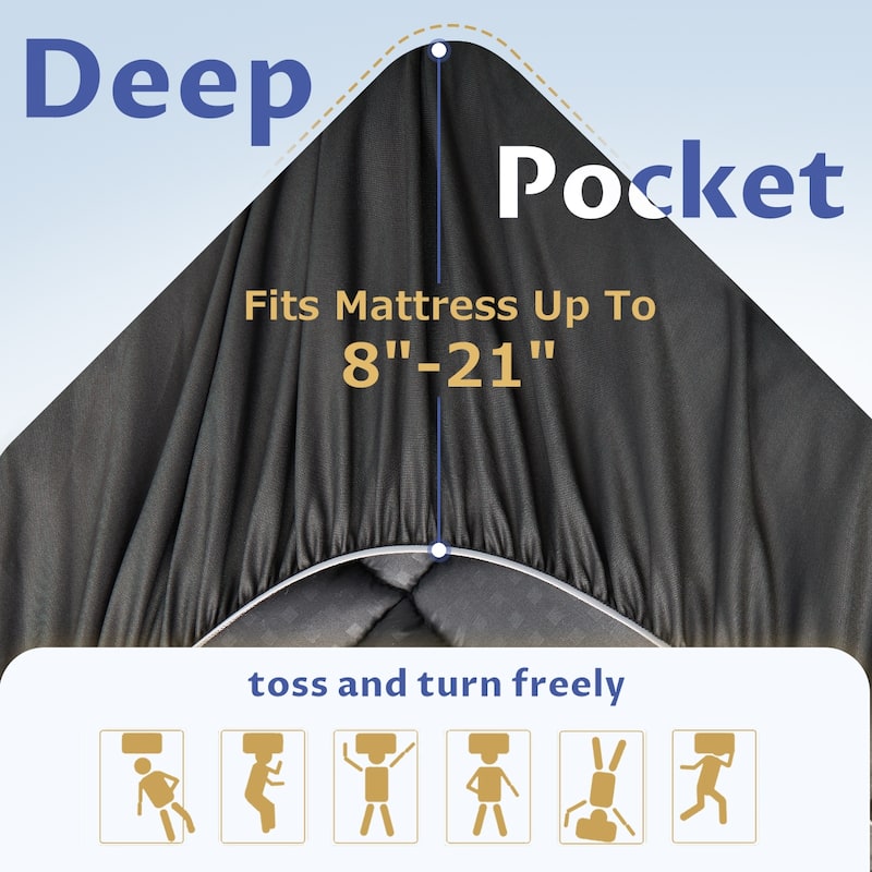 Soft Washable Embossed Square Pattern Fitted Mattress With Deep Pocket