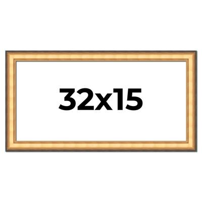 32x15 Frame Gold Plein Aire Solid Wood Picture Frame Width 2 Inches |