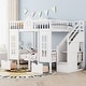 preview thumbnail 37 of 43, Innovative Bunk Bed with Convertible Table and Desk Functionality White - Full