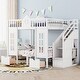 preview thumbnail 1 of 18, Modern Design Full Over Full Bunk Bed with Changeable Table,Solid Wood Construction and Storage Staircase White