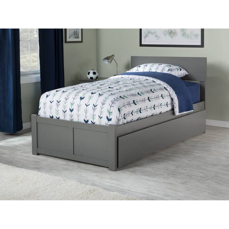 AFI Orlando Platform Bed with Footboard & Twin XL Trundle
