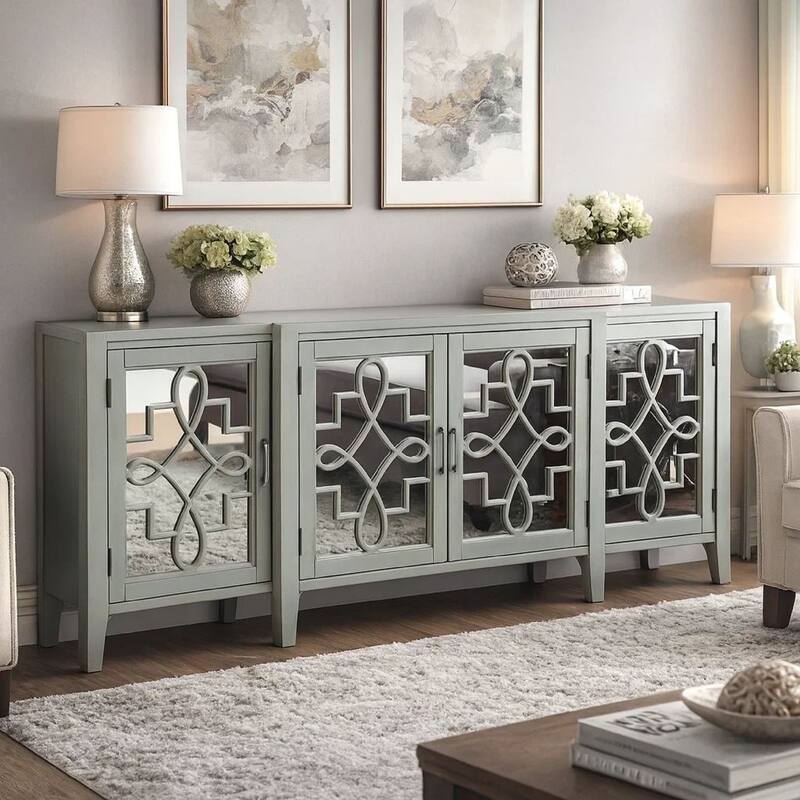 Grand Kacia Console Table, Antique Gray