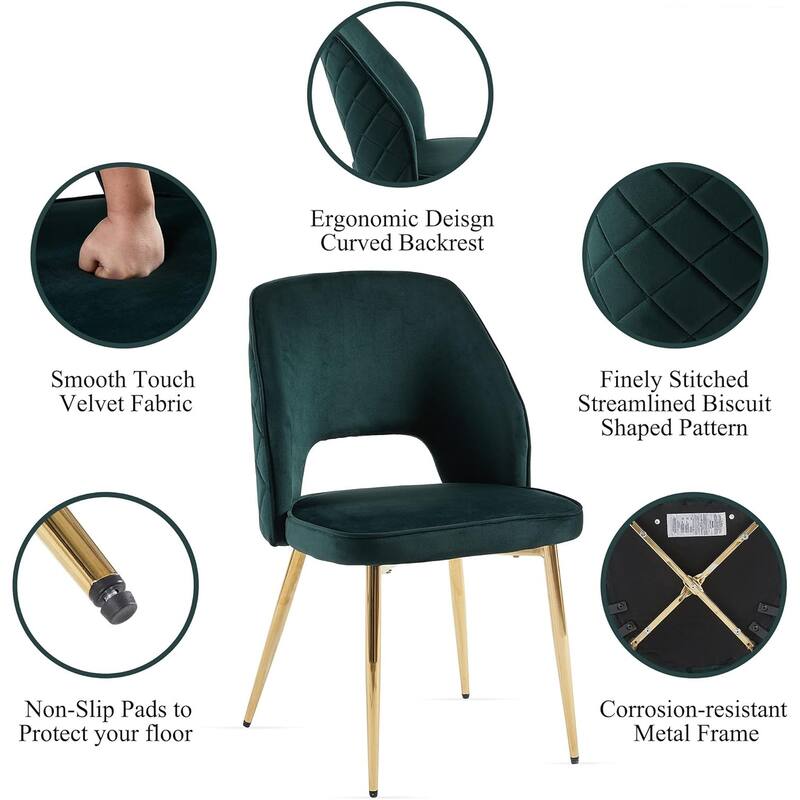 Howtai Upholstered Home Chair Hollow-Back Set of 4