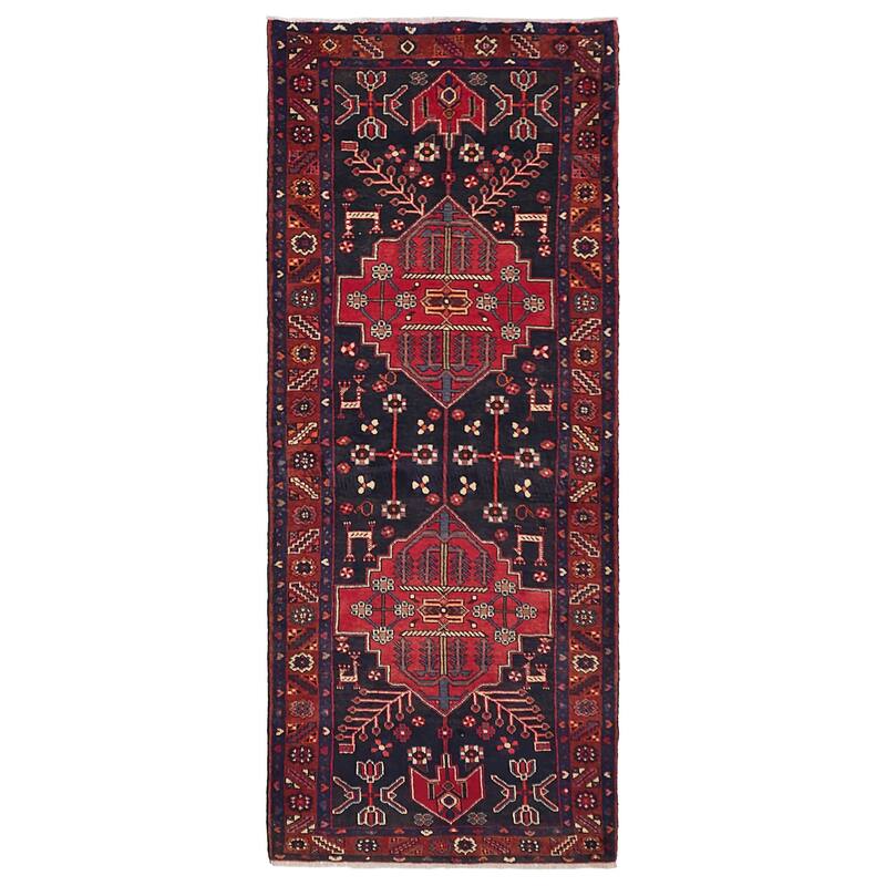 ECARPETGALLERY Hand-knotted Konya Anatolian Dark Navy Wool Rug - 3'8 x 9'4