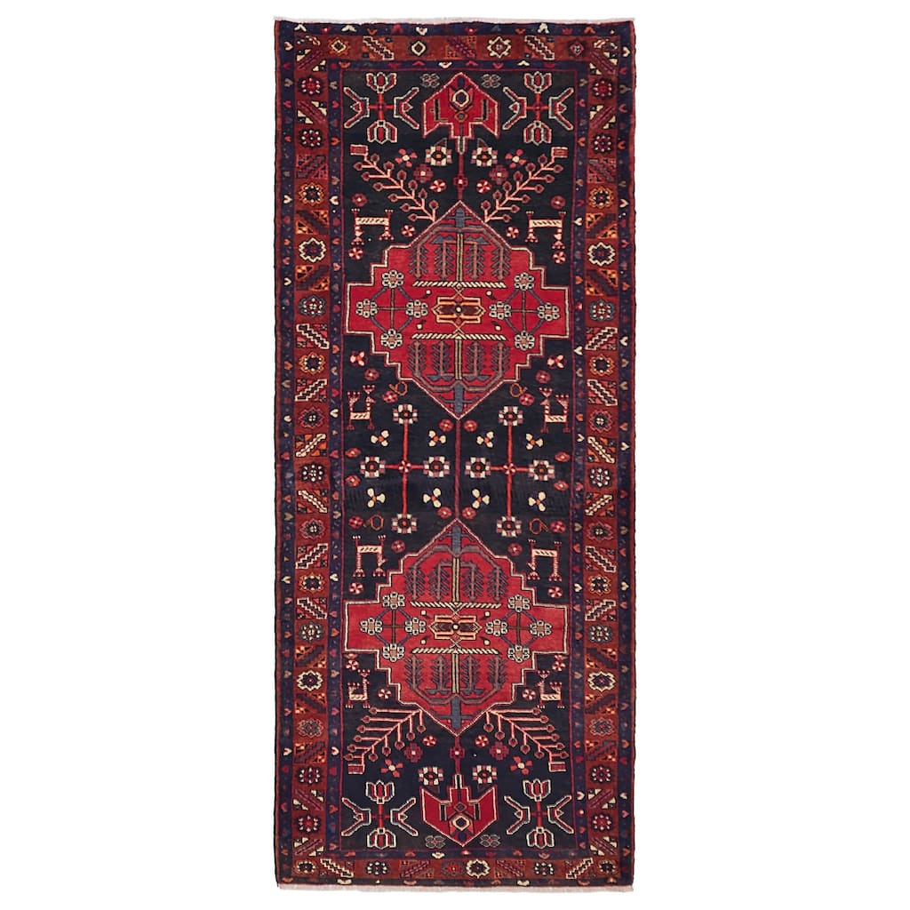 ECARPETGALLERY Hand-knotted Konya Anatolian Dark Navy Wool Rug - 3'8 x 9'4