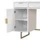 preview thumbnail 5 of 6, Jacklyn White Modern Computer Desk, Workstation or Writing Desk for Small Spaces with Drawers and Cabinet Storage