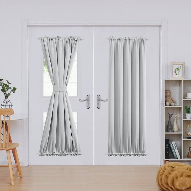 Deconovo French Door Curtain with Rod Pocket and Tieback 1 Panel