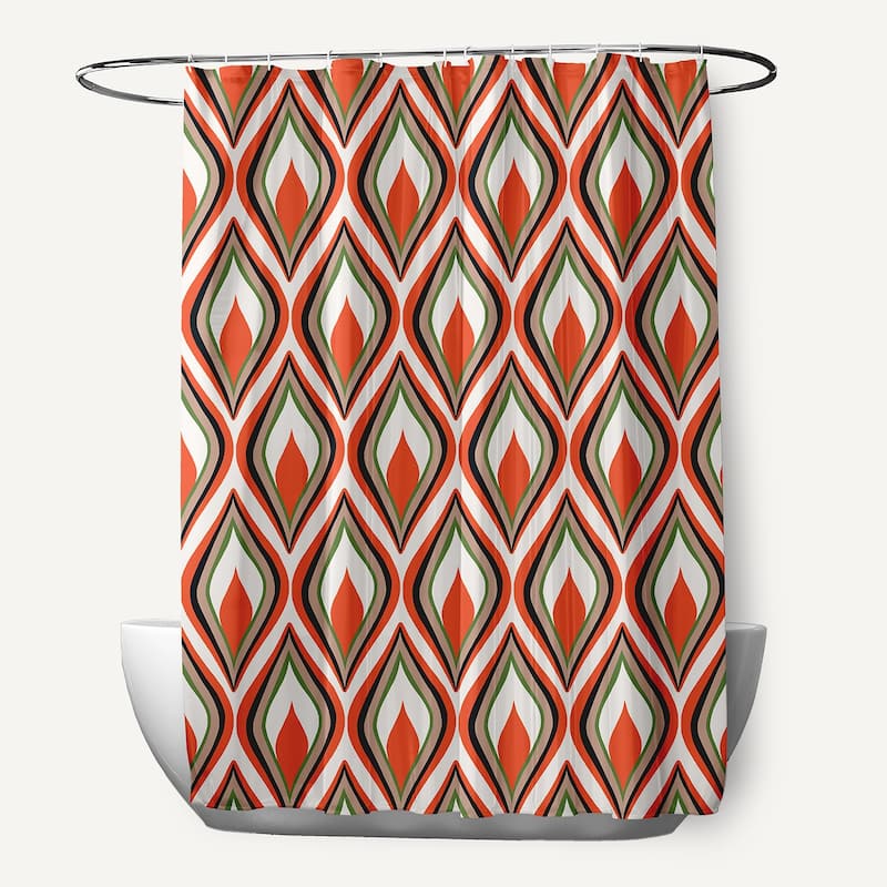 Feathers Shower Curtain - Harvest Orange