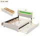 preview thumbnail 33 of 38, Queen Size Upholstered Storage Platform Bed with Twin Size Trundle