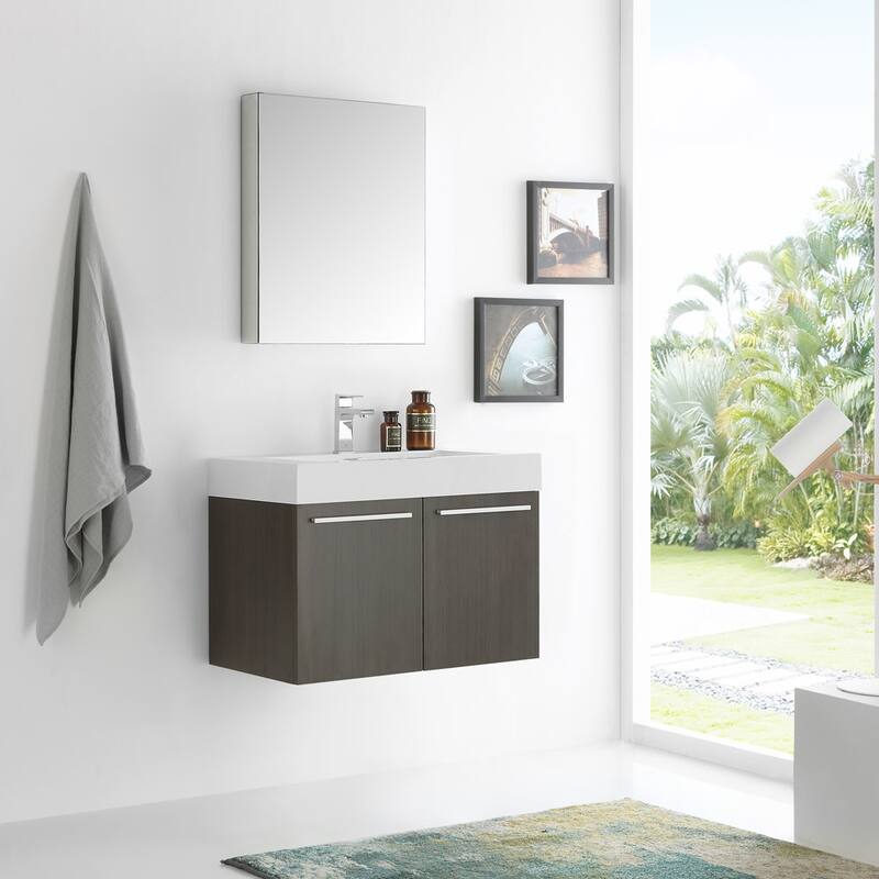 Fresca Senza 29-1/2" Wall Mounted / Floating Vanity Set with MDF