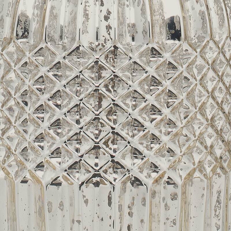 Alden Décor Ollie Mercury Glass Table Lamp, Silver