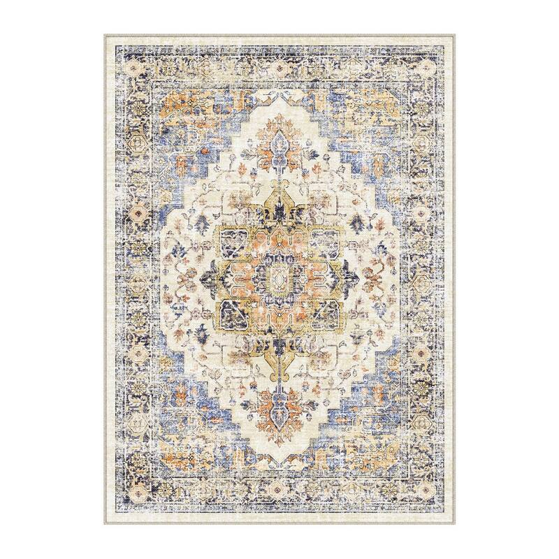 HomeRoots Medallion Traditional Rectangle Area Rug