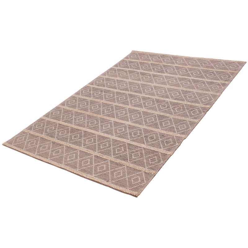 ECARPETGALLERY Braid weave Sienna Taupe Wool Rug - 6'0 x 9'0