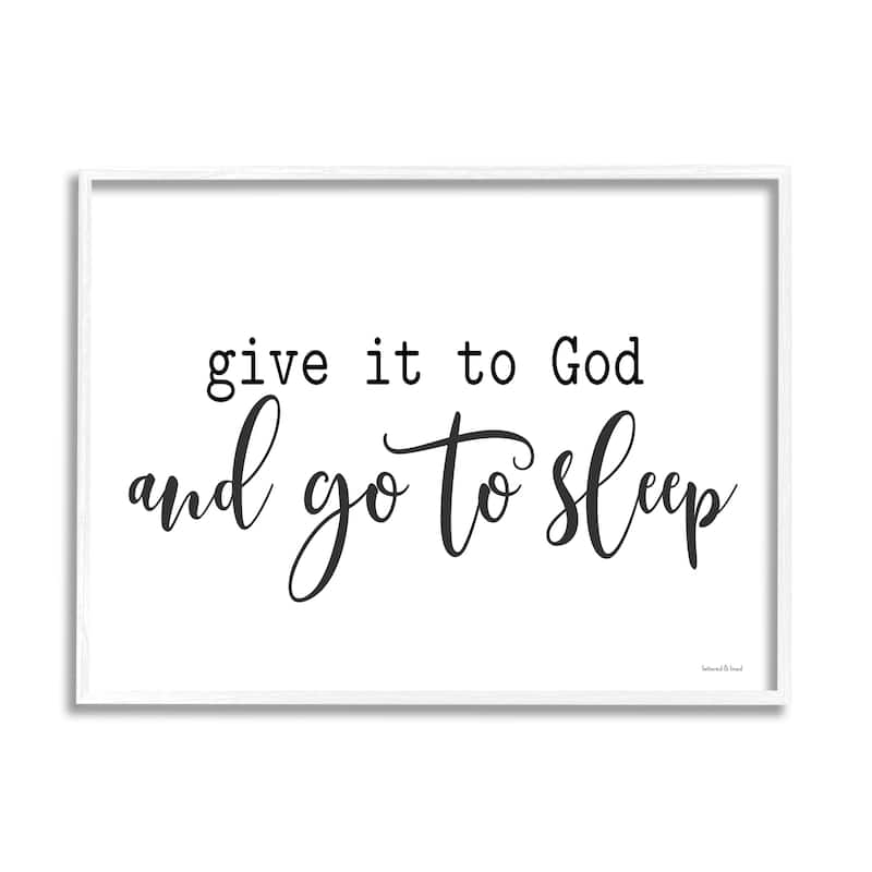 Stupell Give to God Go to Sleep Spiritual Phrase Framed Wall Art - Off-White