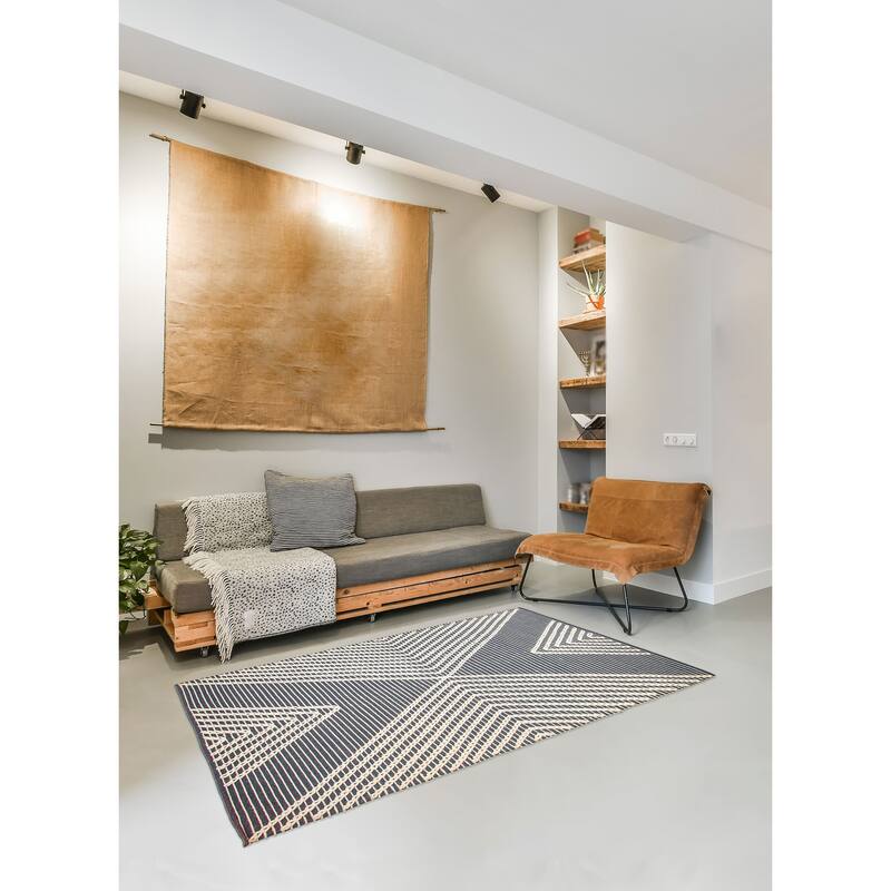 ECARPETGALLERY Braid weave Sienna Grey Wool Rug - 4'8 x 7'11