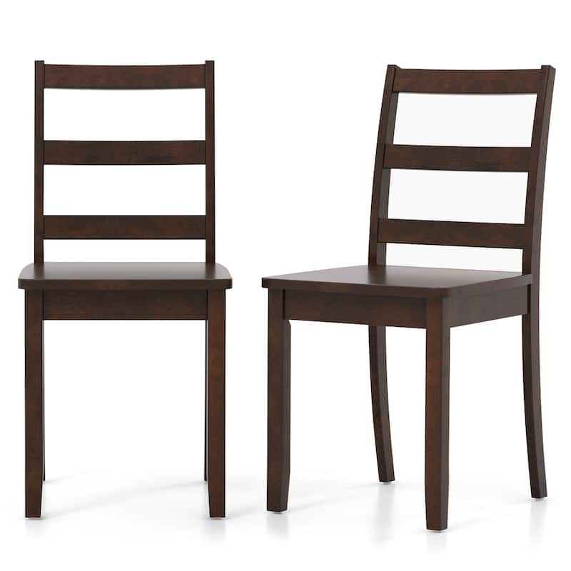 Set of 2 Wood Dining Chairs with Solid Rubber Wood Legs - 16" x 16" x 33.5"