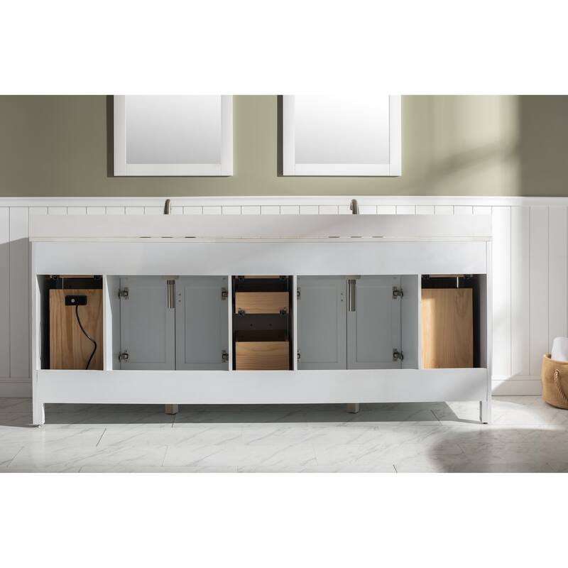 Valentino 84" Double Vanity in White