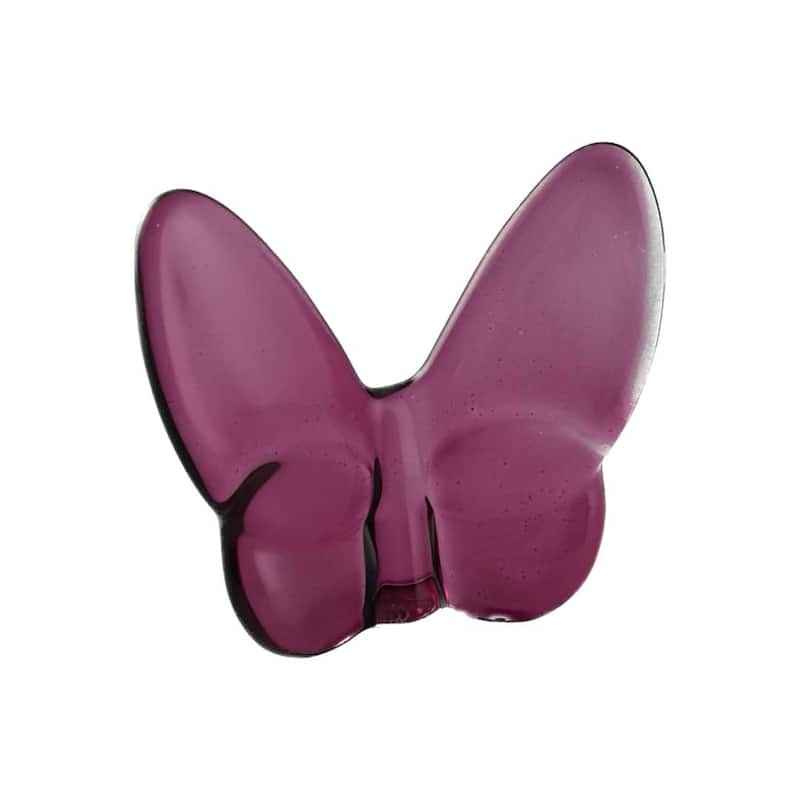HomeRoots 3" Plum Crystal Butterfly Figurine Tabletop Sculpture
