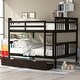 preview thumbnail 25 of 32, Elegant Full over Full Wood Bunk Kids Bed with Drawers,Ladder
