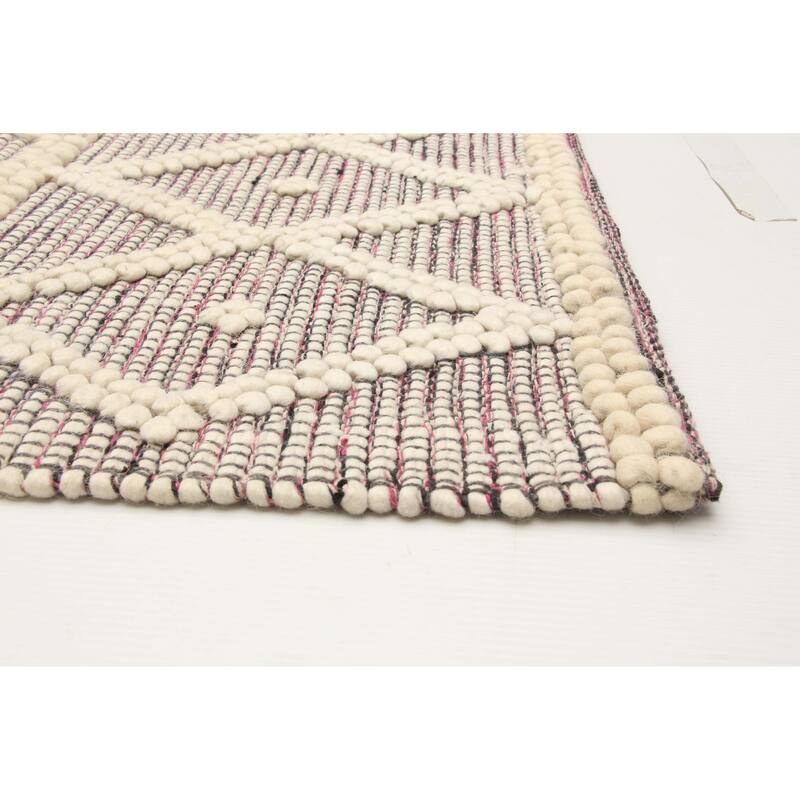 ECARPETGALLERY Braid weave Sienna Grey Wool Rug - 5'1 x 8'2