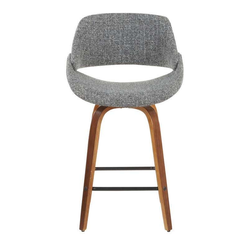 Carson Carrington Svellingen 26" Fixed-Height Counter Stool with Square Footrest (Set of 2) - Grey Fabric