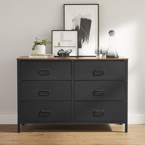 black brown dresser FOTOSOK Dresser, 6 Drawer with Handleless Drawer Cabinet Like it Homelegance Herman Charcoal Brown Dresser