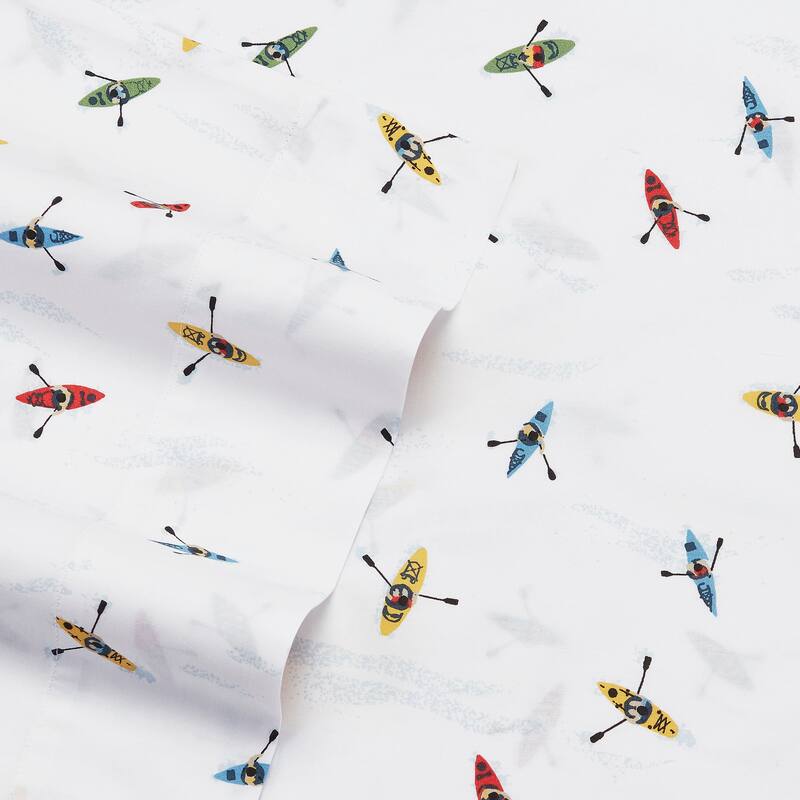 Eddie Bauer Printed Cotton Percale Deep Pocket Sheet Set