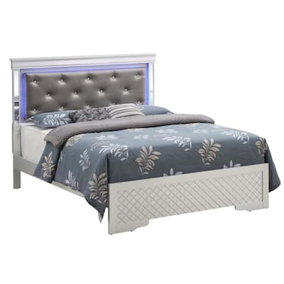 Silver Champagne Full Bed with Transitional Frame, Durable Build and Elegant Finish for Stylish Comfortable Bedrooms