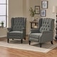 preview thumbnail 31 of 34, Walter Tufted Fabric Recliners (Set of 2) by Christopher Knight Home Charcoal + Dark Brown