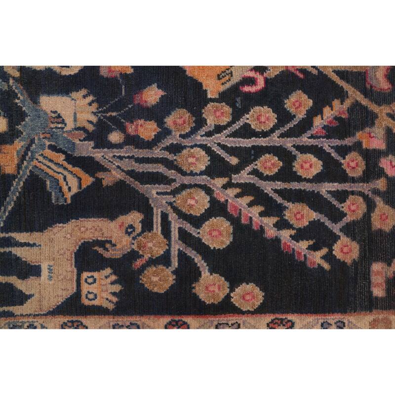 ECARPETGALLERY Hand-knotted Antalya Vintage Navy Wool Rug - 5'11 x 10'3