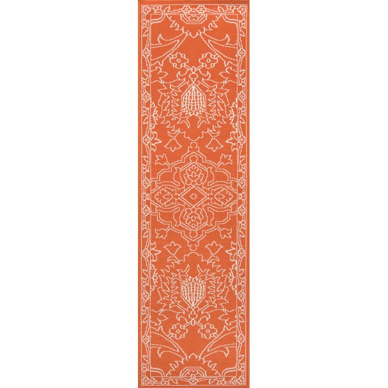 Momeni Baja Polypropylene Machine Made Indoor Outdoor Rug - 2'3" X 7'6" - Orange