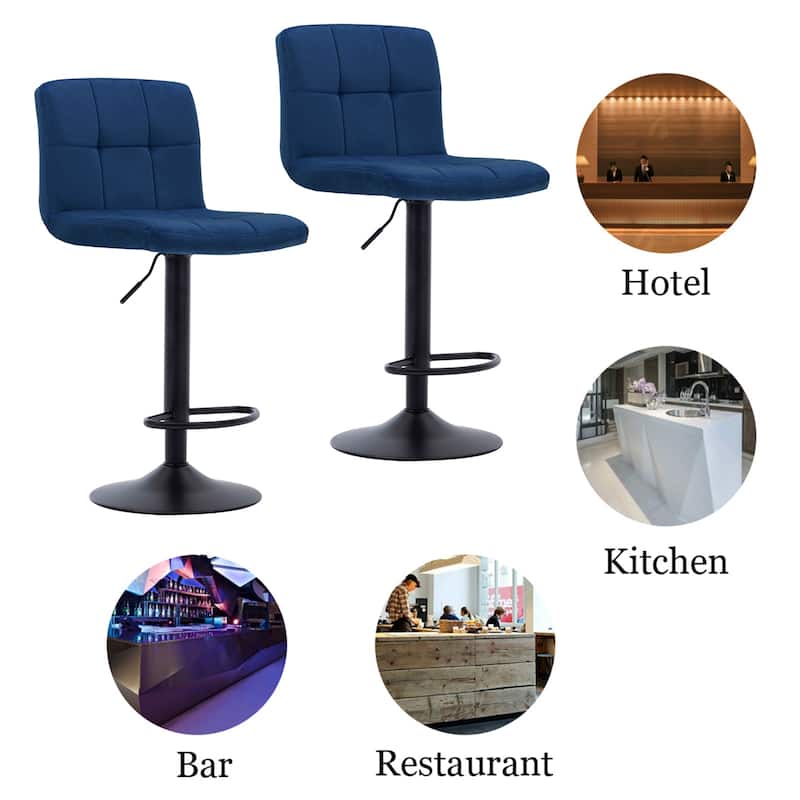 Swivel Adjustable Height with Armless Bar Stools