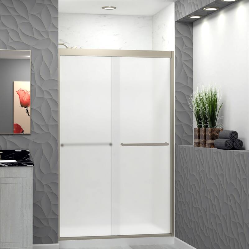 Transolid FBPT487608F-R 76" High x 47" Wide Bypass Frameless Shower