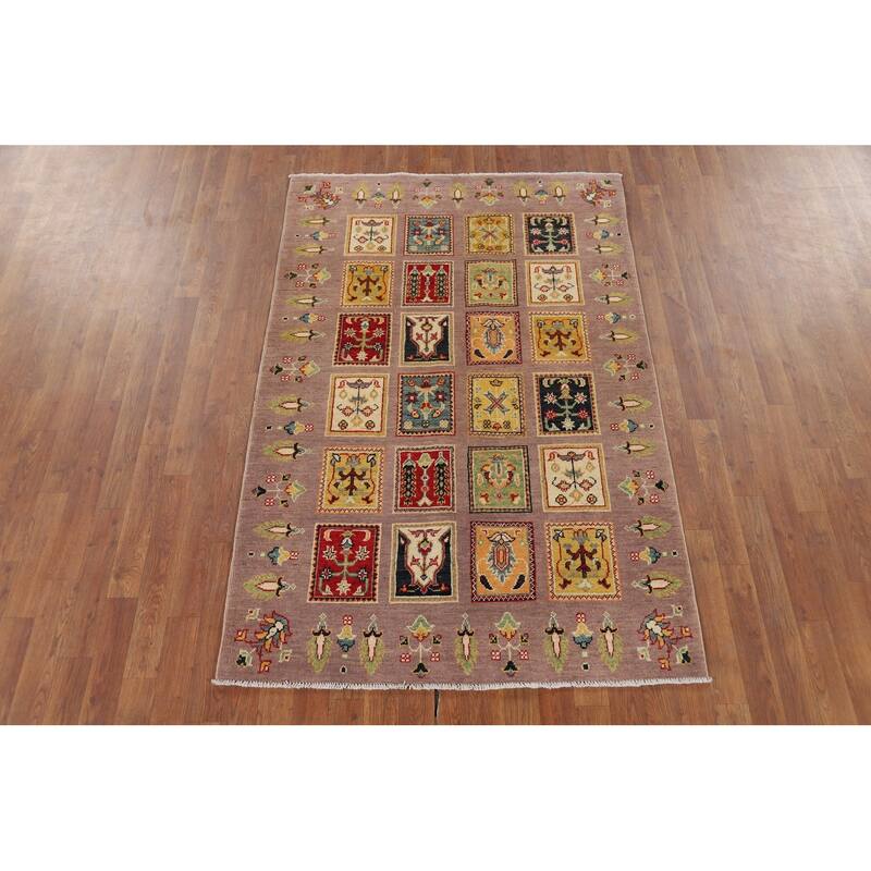 Garden Design Kazak Oriental Accent Rug Handmade Wool Carpet - 3'11" x 5'11"