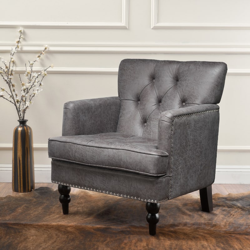 Malone Microfiber Club Chair by Christopher Knight Home - 28.00 L x 29.50 W x 33.50 H - Slate