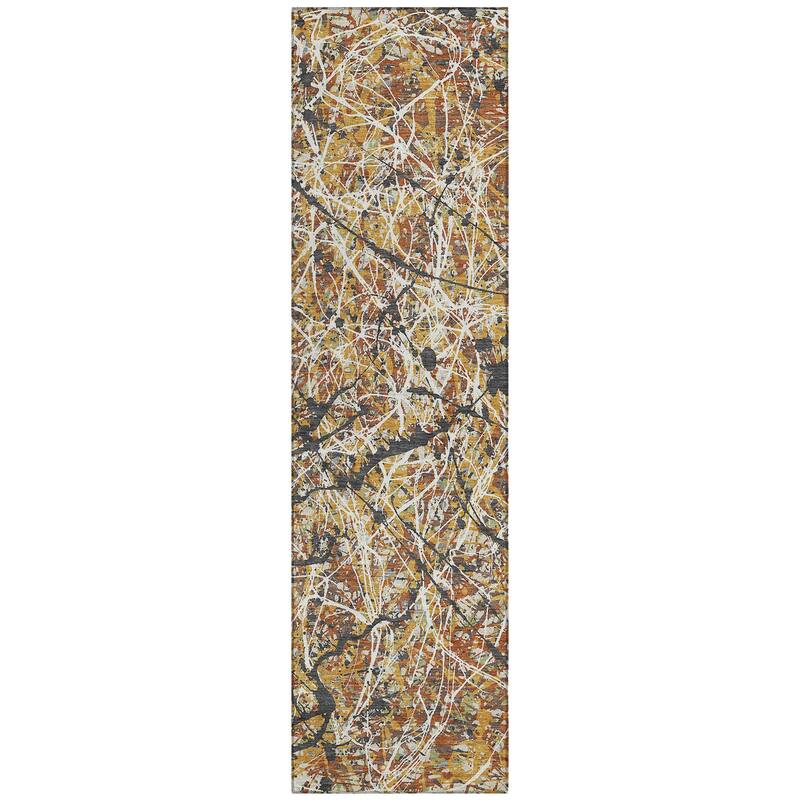 Machine Washable Indoor/ Outdoor Modern Splatter Chantille Rug