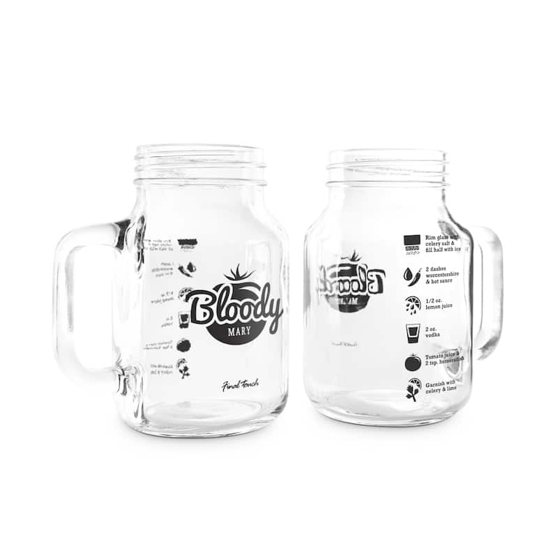 Final Touch Bloody Mary Mason Jar Mugs Set