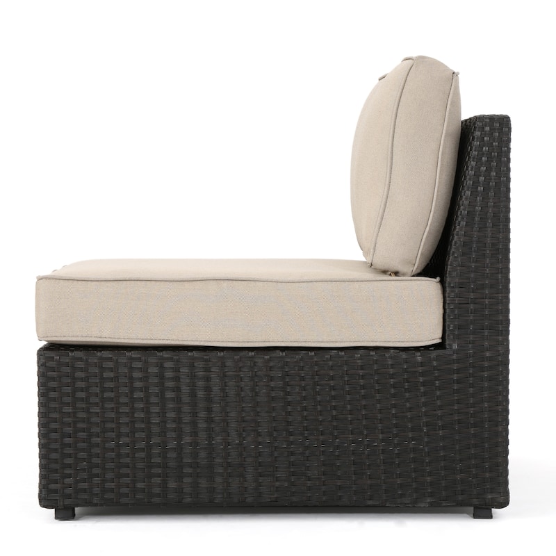 Roomfitters Modular Wicker Seating Set with Cushions for Outdoor Relaxation, Versatile Patio Chairs