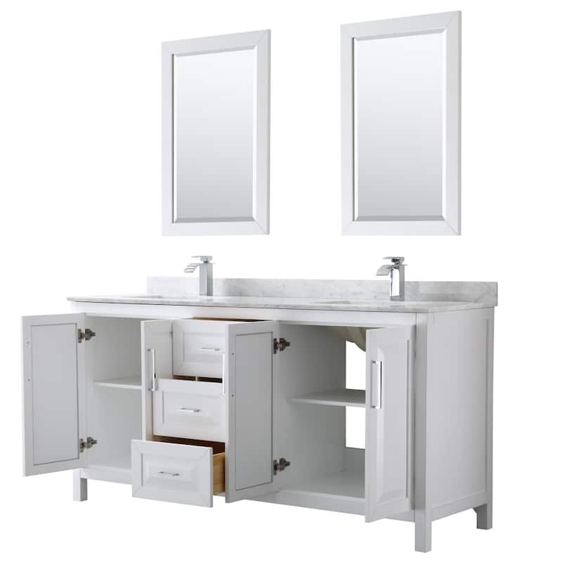 Wyndham Collection Daria 72" Free Standing Double Vanity Set with MDF