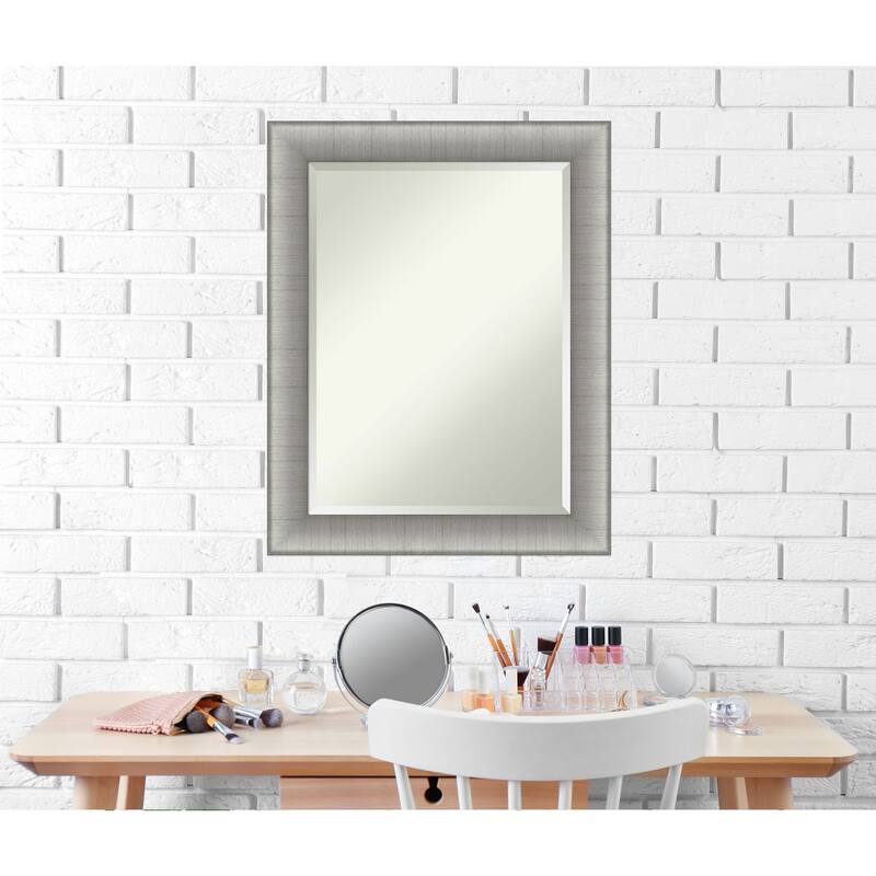 Beveled Wall Mirror - Elegant Brushed Bronze Frame