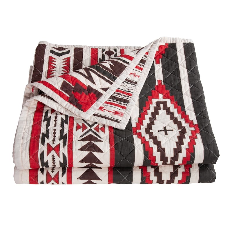 Paseo Road Cortez Western Bedding Geometric Aztec 3 Piece Reversible Quilt Set