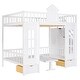 preview thumbnail 25 of 50, Full-Over-Full Bunk Bed with Changeable Table