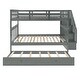 preview thumbnail 26 of 29, Stairway Full-Over-Full Bunk Bed with Twin size Trundle, Storage and Guard Rail for Bedroom, Dorm