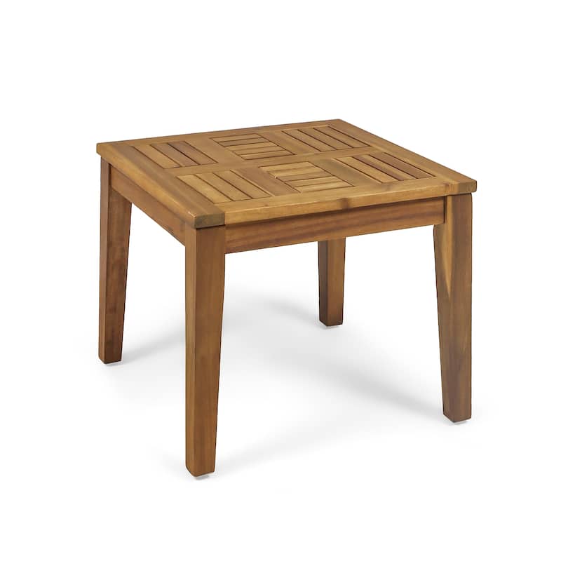 Hampton Acacia Wood Outdoor Side Table by Christopher Knight Home