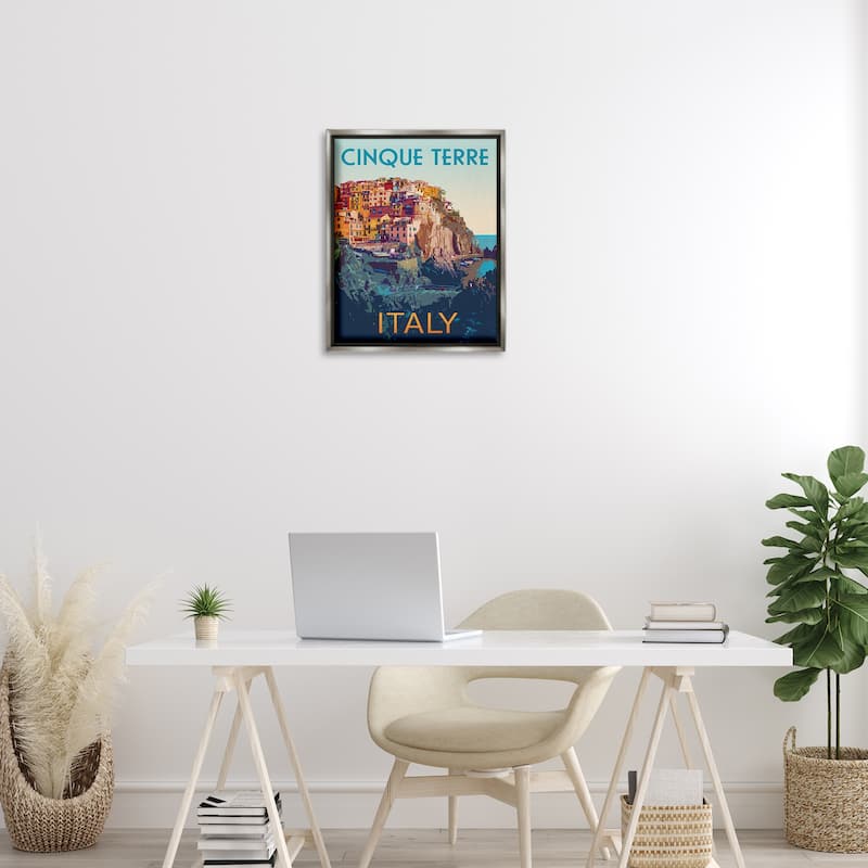 Stupell Italian Coast Cityscape Framed Floater Canvas Wall Art Design By Victoria Barnes